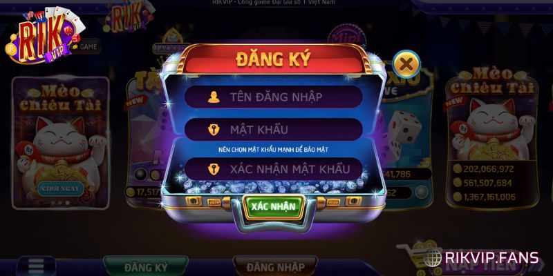 Đăng Ký RIKVIP - Bước Đầu Cho Hành Trình Khởi Nghiệp 3 Đăng ký RIKVIP trên website chính thức